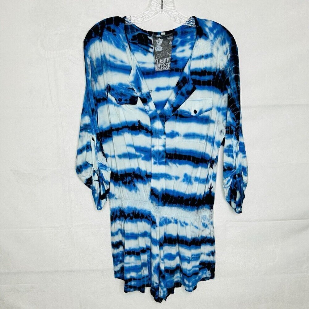 Young Fabulous And Broke Malik Romper Blue Tie-Dye Women's Size Small Stretch